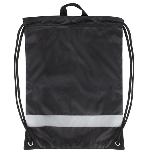 18 Inch Safety Drawstring Bag With Reflective Strap- Black ( Case= 100Pcs) 2.59$/PC