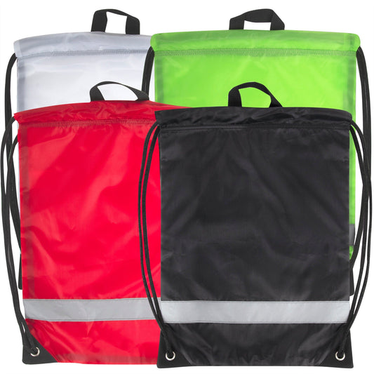 18 Inch Safety Drawstring Bag With Reflective Strap- 4 Colors ( 1 Case=100Pcs) 2.59$/PC