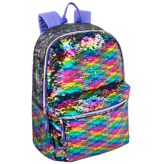 Bulk Mini Purple Rainbow Sequin Backpack For Girl's