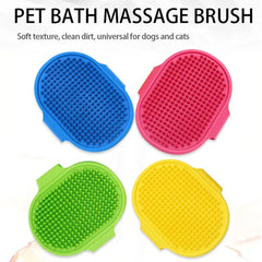 Adjustable Silicone Pet Grooming Brush and Shampoo Comb for Bathing and Massage