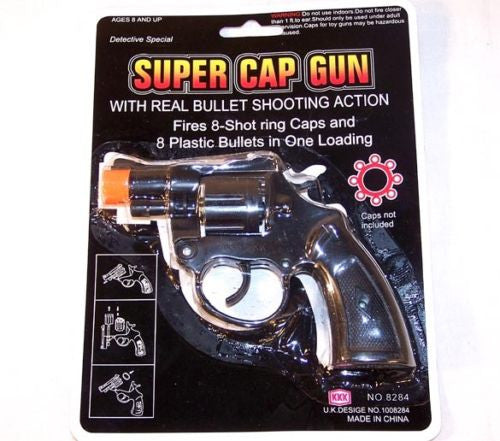 Wholesale 38 SPECIAL 8 SHOT PLASTIC CAP GUNS  (Sold by the piece or dozen)