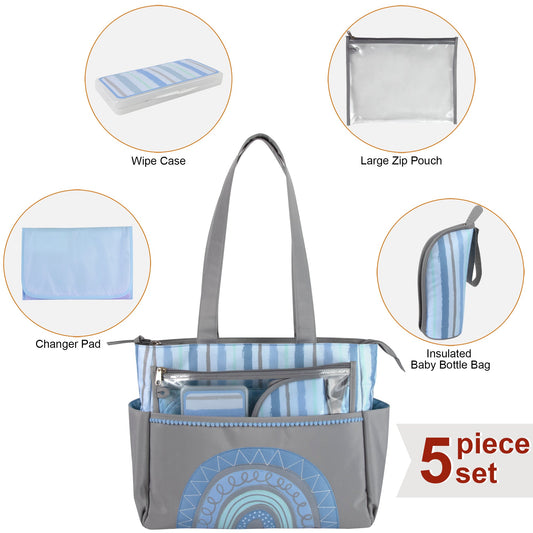 Bulk Baby Essentials Diaper Bag Tote 5 Piece Set