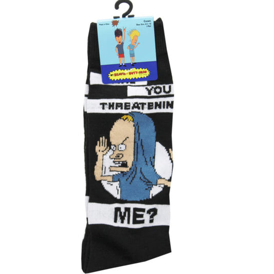 1 Pack Beavis and Butthead Mens Crew Socks in Size MOQ-16Pcs, 1.97$/Pc