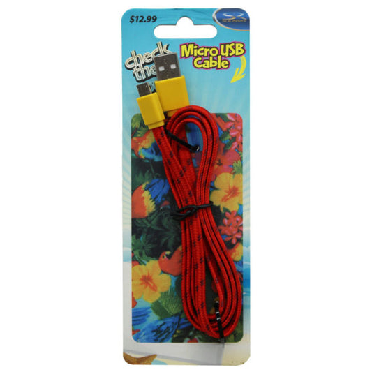 Solaray 3 Foot Colorful Fabric Micro USB Cable