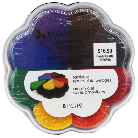 momenta 8 piece rainbow tones removable wedges ink pad