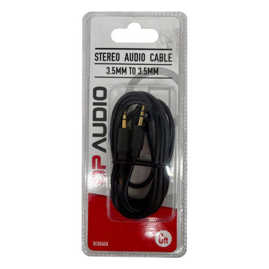 DP Audio 6 Foot 3.5mm Stereo Auxiliary Audio Cable DP Audio 6 Foot 3.5mm Stereo Auxiliary Audio Cable