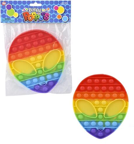 Buy 7 INCH RAINBOW ALIEN BUBBLE POPPERS SILICONE STRESS RELIEVER TOY Bulk Price