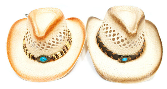 Assorted design Unisex Straw Cowboy Hats MOQ 12