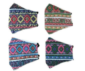 Wholesale Aztec print face Mask with Filter Sleeve. Washable & reusable! (sold by the piece or dozen)