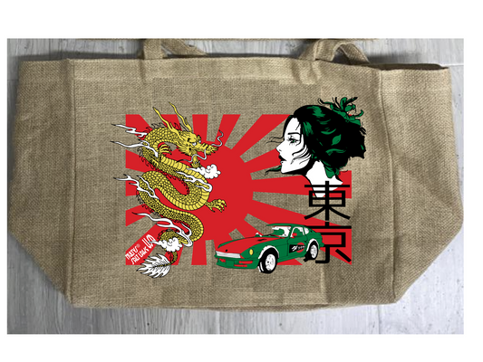 Wholesale TOKYO SUN BURLAP TOTE BAG ( sold by the piece )