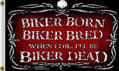 Buy BIKER BORN BIKER BREED DELUXE 3' X 5' BIKER FLAGBulk Price