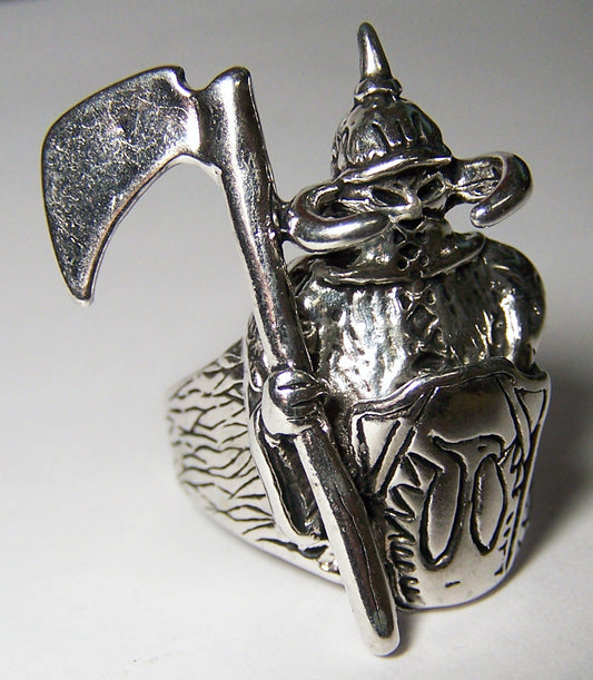 Wholesale Viking Warrior with Armor Biker Ring Embrace the Strength of the Norse (Sold by the piece)