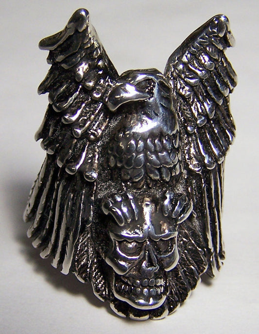Buy EAGLE HOLDING SKULL HEAD DELUXE BIKER RING *-CLOSEOUT AS LOW AS $ 2.95 EABulk Price