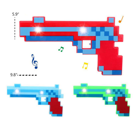 Wholesale LED Light Up Pixel With Sound Toy Gun For Boys and Girls- MOQ 12