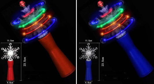 Buy 9 Inch Light Up Spinning Circle Flashing Snowflake Wands Bulk Price