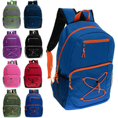 Buy 17" Bungee Wholesale Backpack in 8Assorted Colors - Bulk Case of 24