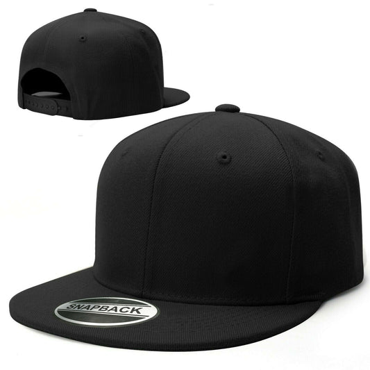 Buy Flat Baseball Cap Plain Blank Snapback Adjustable Hat