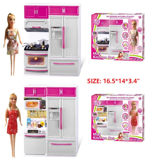 Bulk Buy Modern Kitchen Pretend Play Set W/ Doll Wholesale