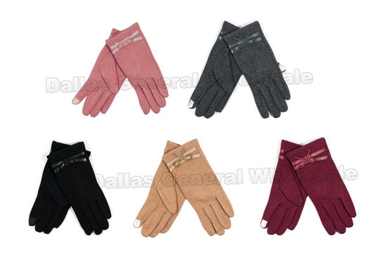 Ladies Fashion Bow Design Gloves Wholesale