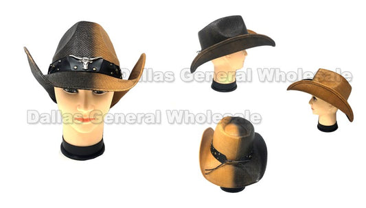 Bulk Buy Fashion Longhorn Cowboy Straw Hats Wholesale