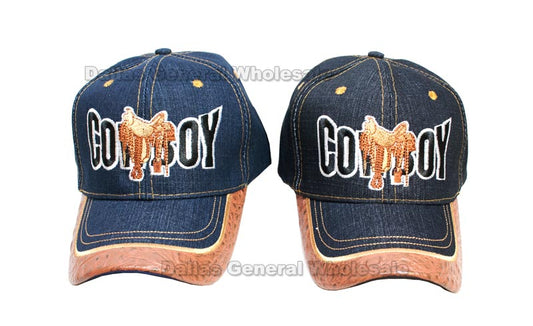 Bulk Buy Cowboy Designed Denim Caps Wholesale