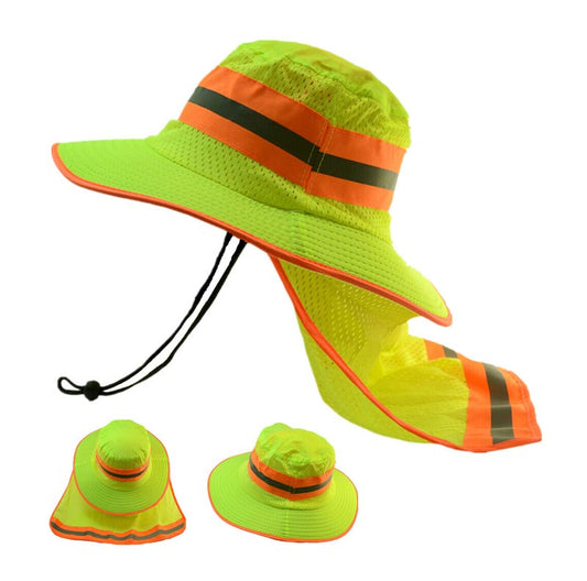 Bulk Buy High Visibility Reflective Sun Hats with Neck Cloak Wholesale