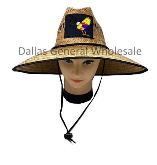 Bulk Buy Men Rooster Patch Straw Hats Wholesale
