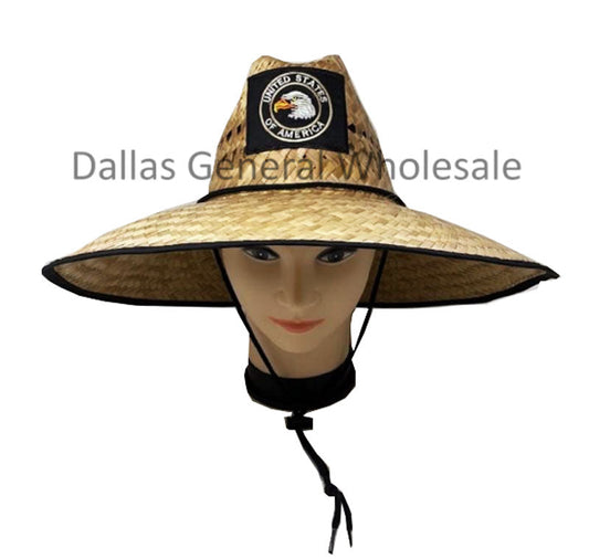 Bulk Buy Adults USA Eagle Design Straw Hats Wholesale