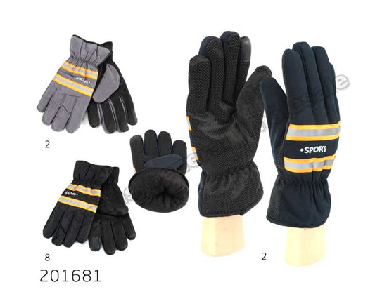 Bulk Buy Men Fleece Insulated Reflective Gloves Wholesale