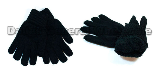 Bulk Buy Adults Knitted Fleece Insulated Gloves Wholesale