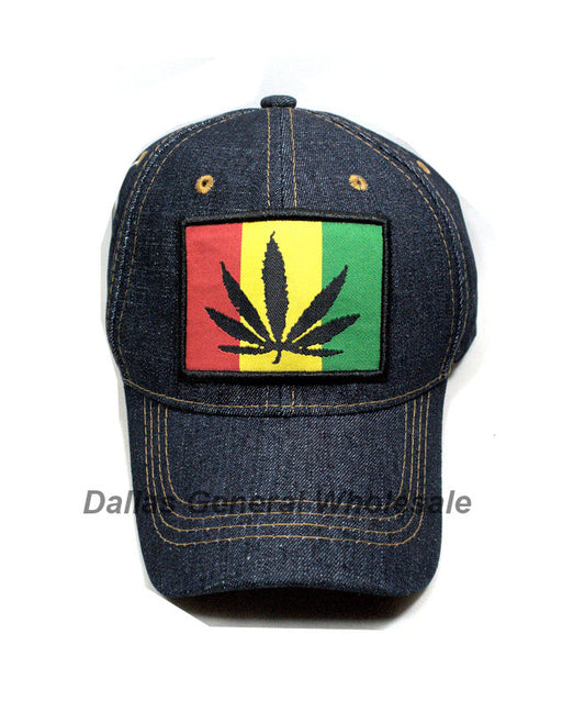 Bulk Buy Casual Marijuana Denim Caps Wholesale