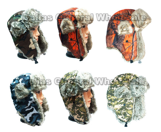 Bulk Buy Camouflage Trooper Aviator Hats Wholesale