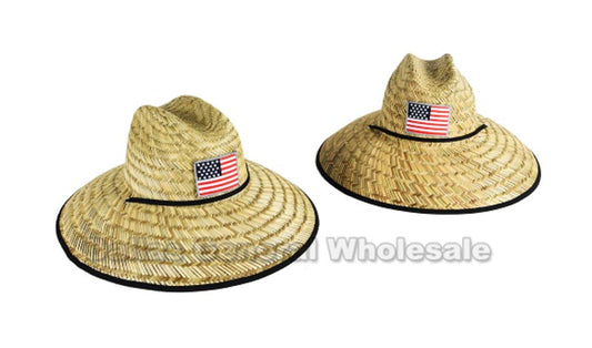 Bulk Buy Adults Summer USA Straw Hats Wholesale