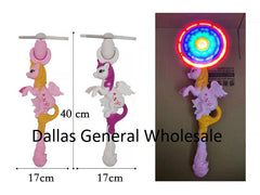 Bulk Buy Carnival Toy Light Up Unicorn Windmill Wands Wholesale