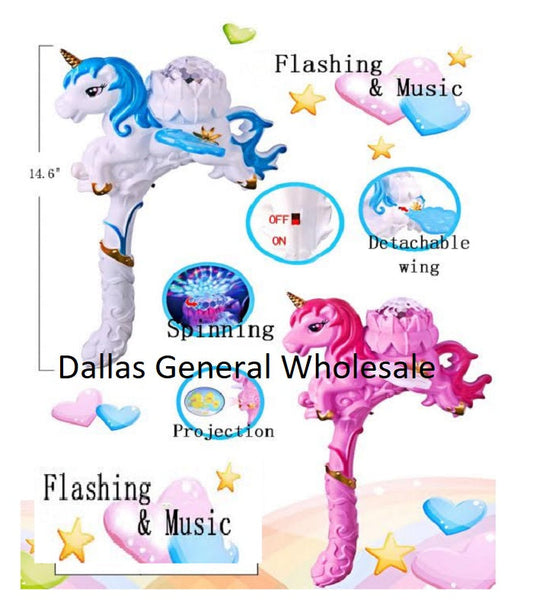 Carnival Toy LED Music Unicorn Wands Wholesale MOQ 12