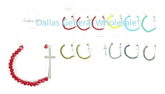 Bulk Buy Studded Cross Beads Bracelets Wholesale