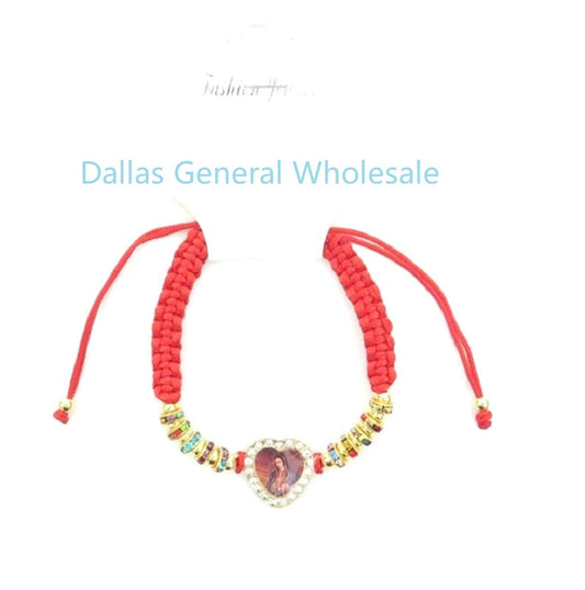 Bulk Buy Heart Lady Guadalupe Drawstring Bracelets Wholesale