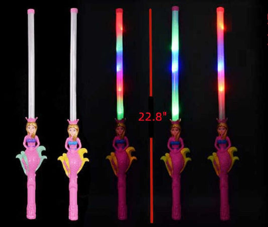 Bulk Buy 23" Light Up Toy Mermaid Wands Wholesale