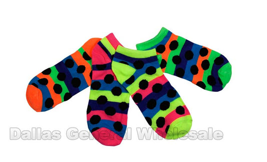 Girls Neon Color Polka Dot Socks Wholesale