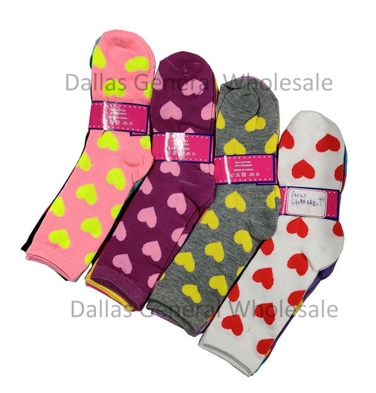 Bulk Buy Girls Hearts Crew Socks Wholesale