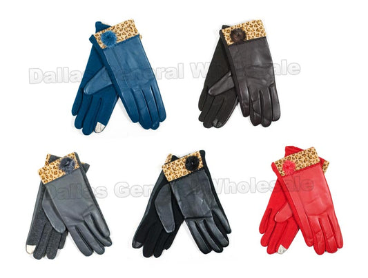 Bulk Buy Ladies Fashion Cheetah Insulated Gloves Wholesale