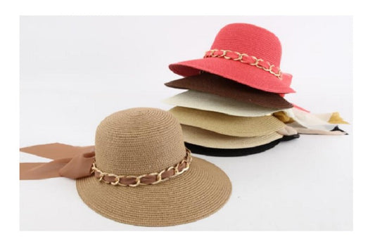 Bulk Buy Ladies Fashion Straw Visor Hats Wholesale