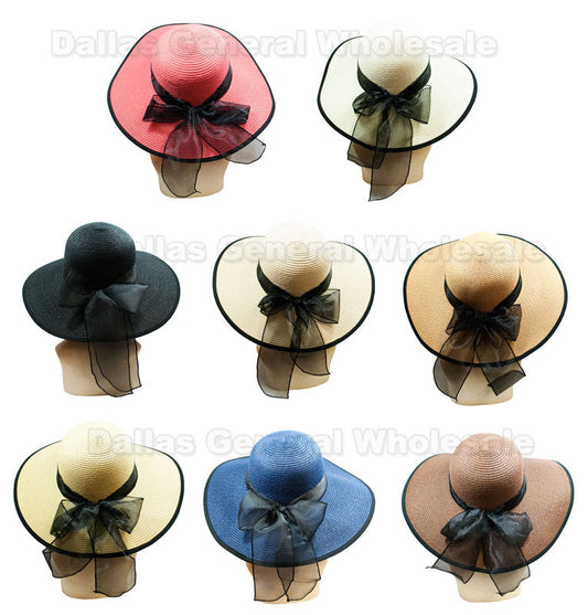 Bulk Buy Ladies Fashion Floppy Beach Straw Hats Wholesale