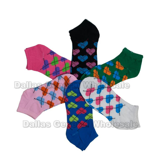 Bulk Buy Girls Plaid Low Cut Socks Wholesale