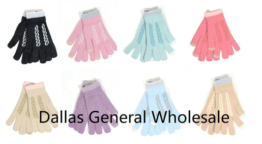 Bulk Buy Ladies Cute Knitted Touch Gloves Wholesale