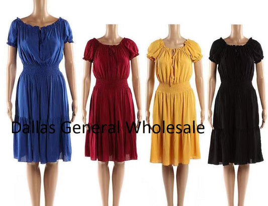 Bulk Buy Fashion Solid Color Short Dresses Wholesale