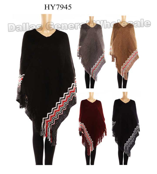 Bulk Buy Ladies Fashion Sweater Ponchos Wholesale