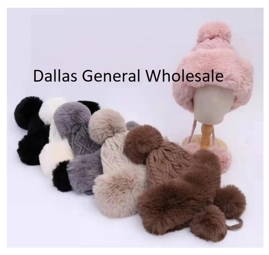 Bulk Buy Trendy Fur Knitted Princess Beanie Hats Wholesale