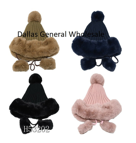 Bulk Buy Trendy Fur Knitted Beanie Hats Wholesale