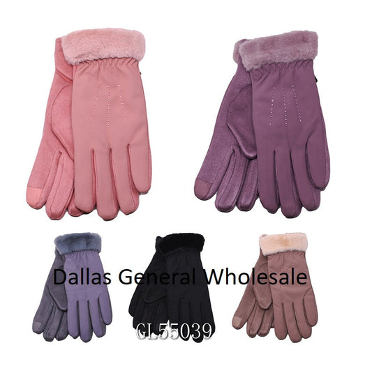 Ladies Fashion Fur Cuff Gloves Wholesale MOQ -12 pcs
